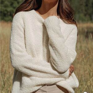 Jenni Kayne Alpaca Boucle Ivory Crewneck